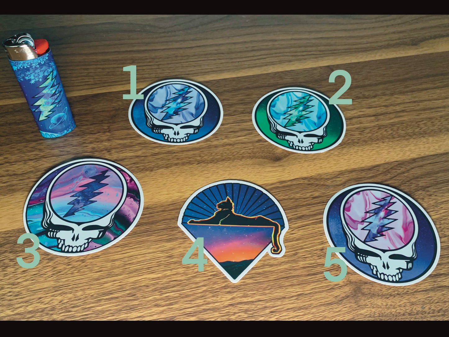 "Cosmic" Grateful Dead Lighter | Free 3" Vinyl Sticker of Your Choice Included!