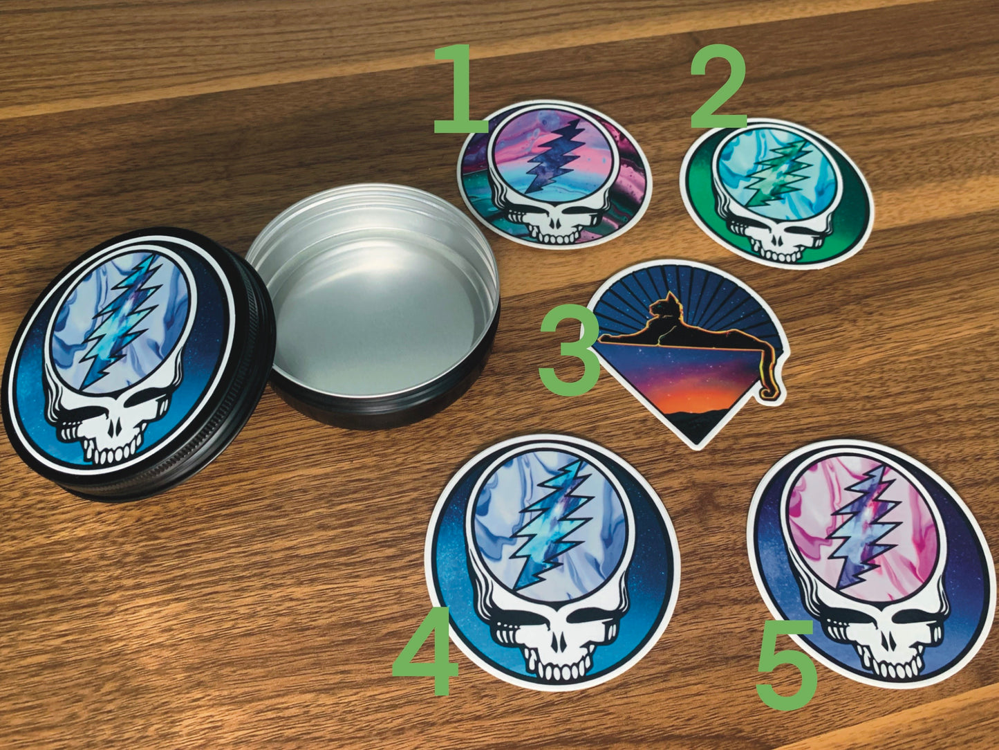 "Classic" Grateful Dead Tins | FREE 3" Vinyl Sticker Included!