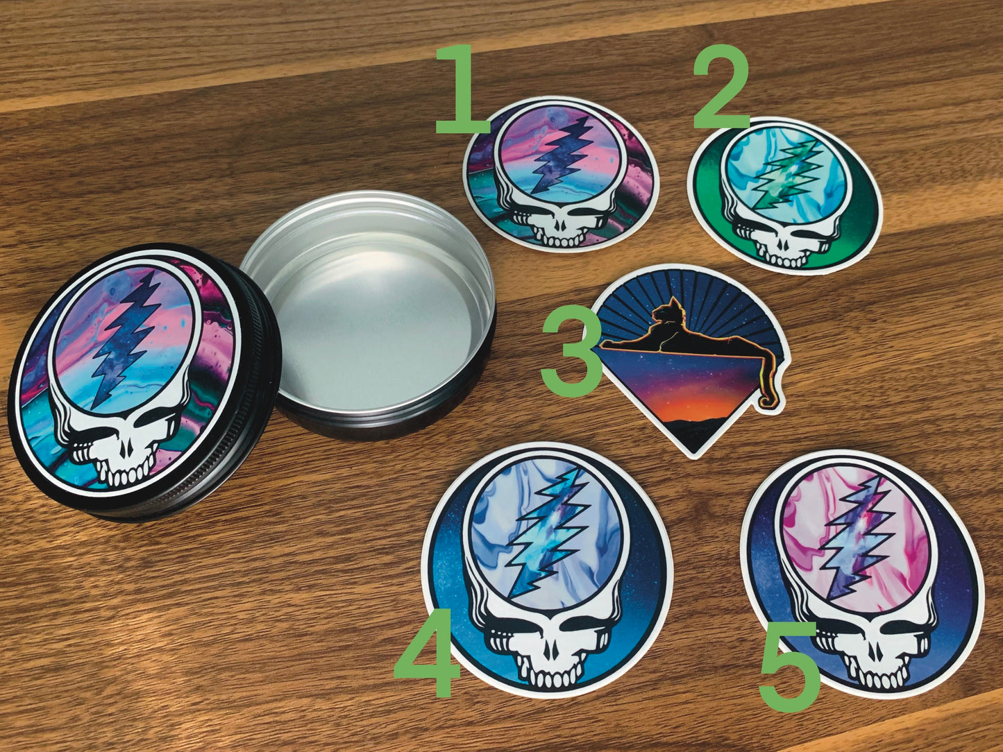 "Classic" Grateful Dead Tins | FREE 3" Vinyl Sticker Included!