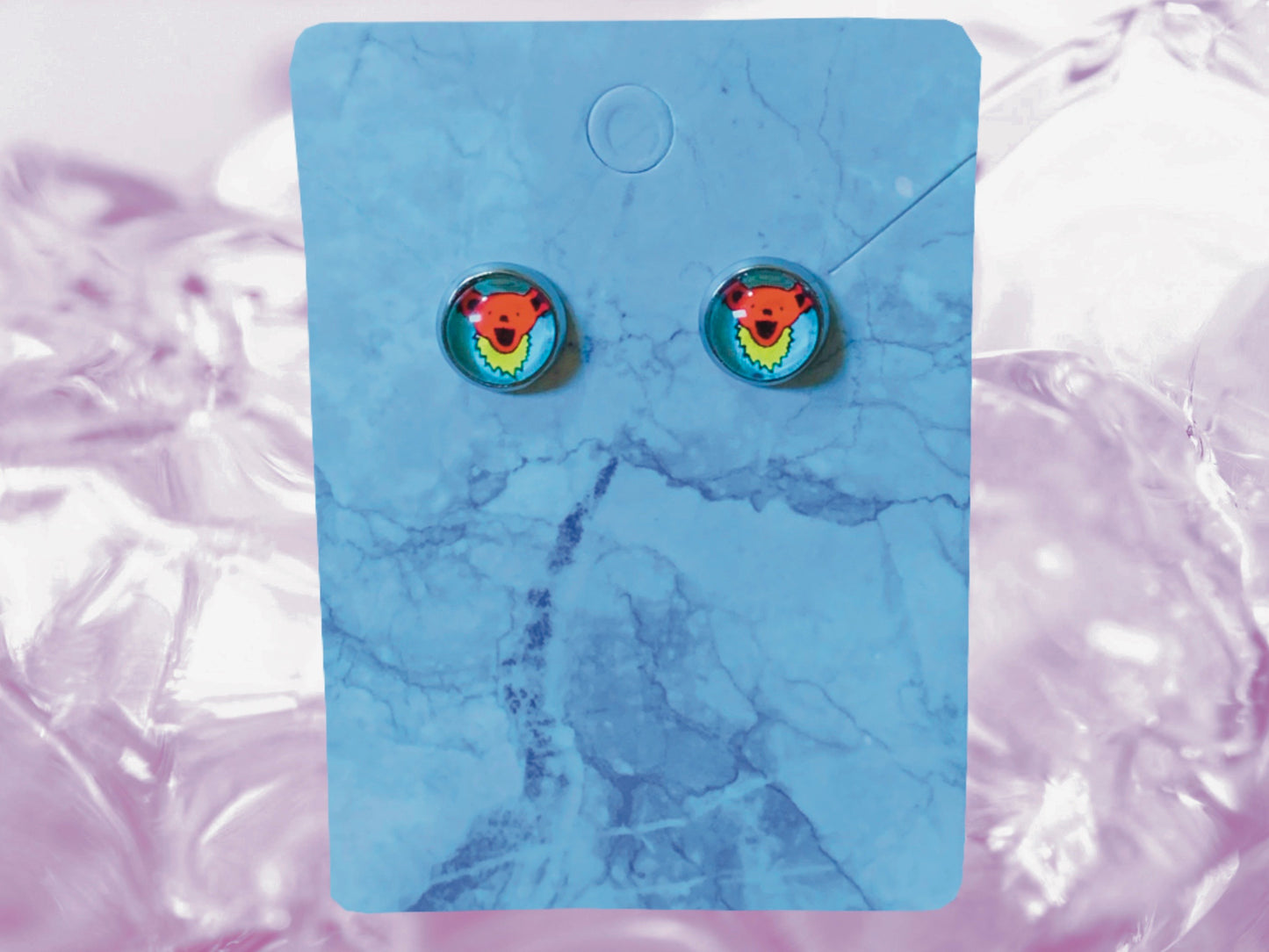 "Bear" Grateful Dead Earrings | FREE 3" Vinyl Sticker Included!