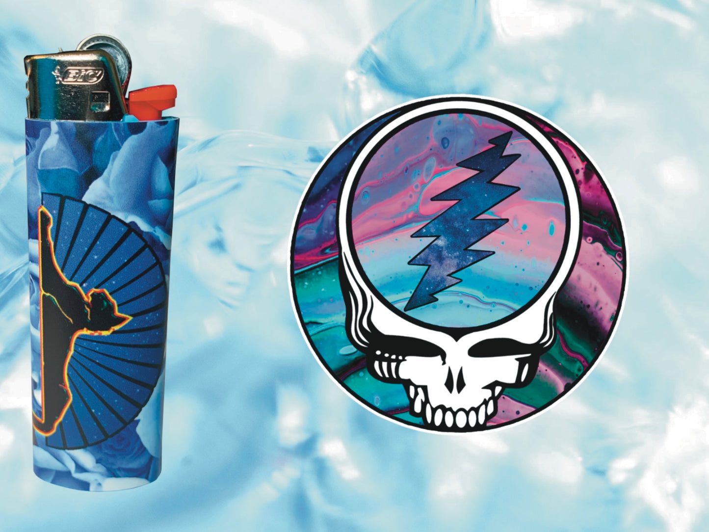 "Cats Under the Stars" Grateful Dead Lighter | Free 3" Vinyl Sticker of Your Choice Included!