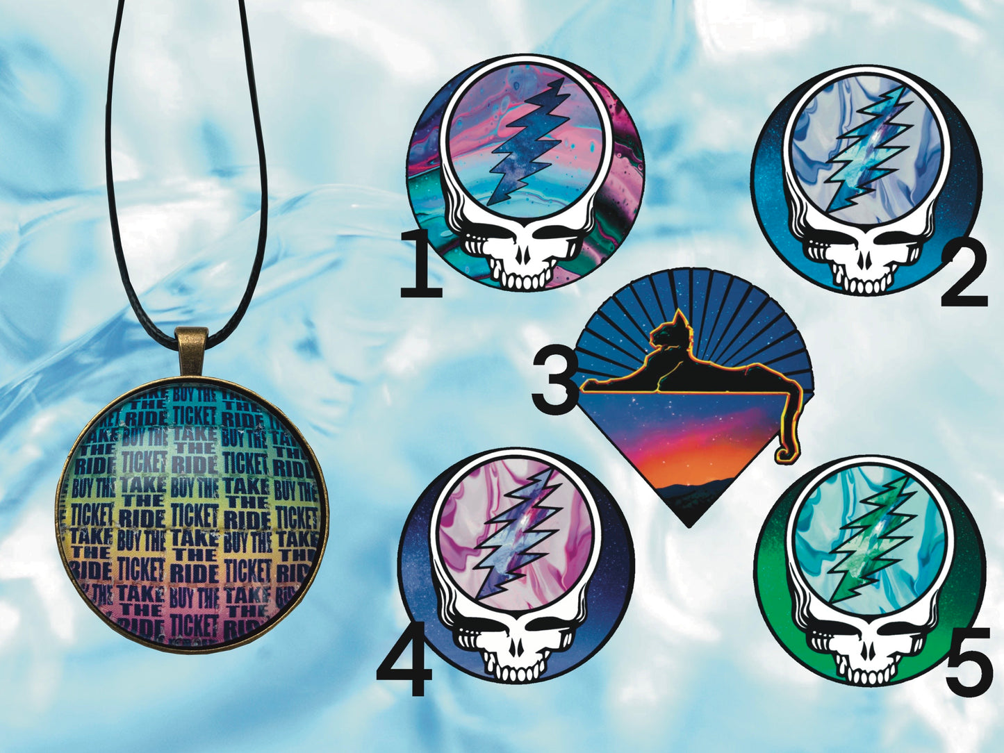 "Buy The Ticket, Take The Ride" Necklace | FREE 3" Vinyl Sticker Included!
