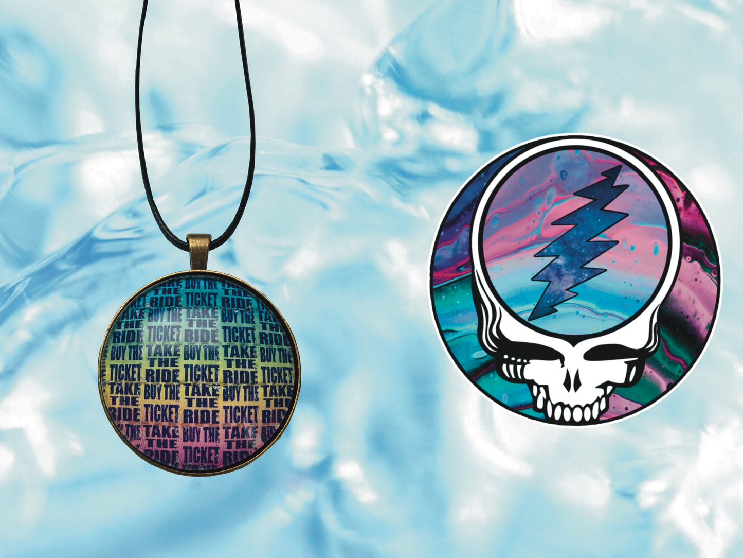 "Buy The Ticket, Take The Ride" Necklace | FREE 3" Vinyl Sticker Included!