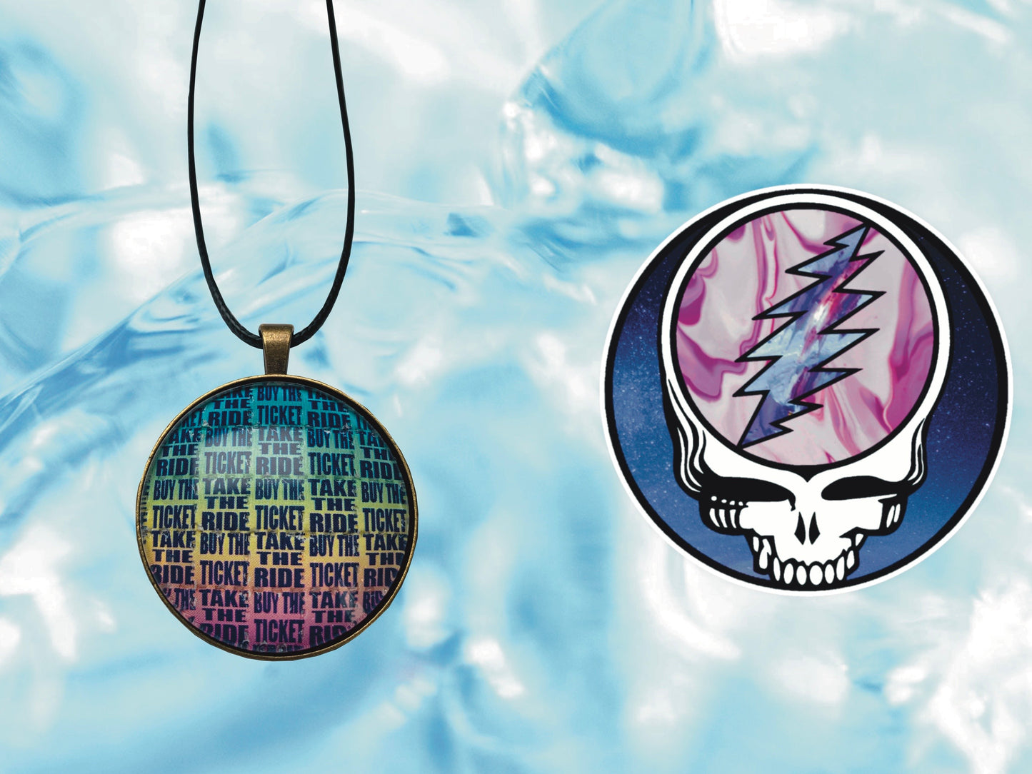"Buy The Ticket, Take The Ride" Necklace | FREE 3" Vinyl Sticker Included!
