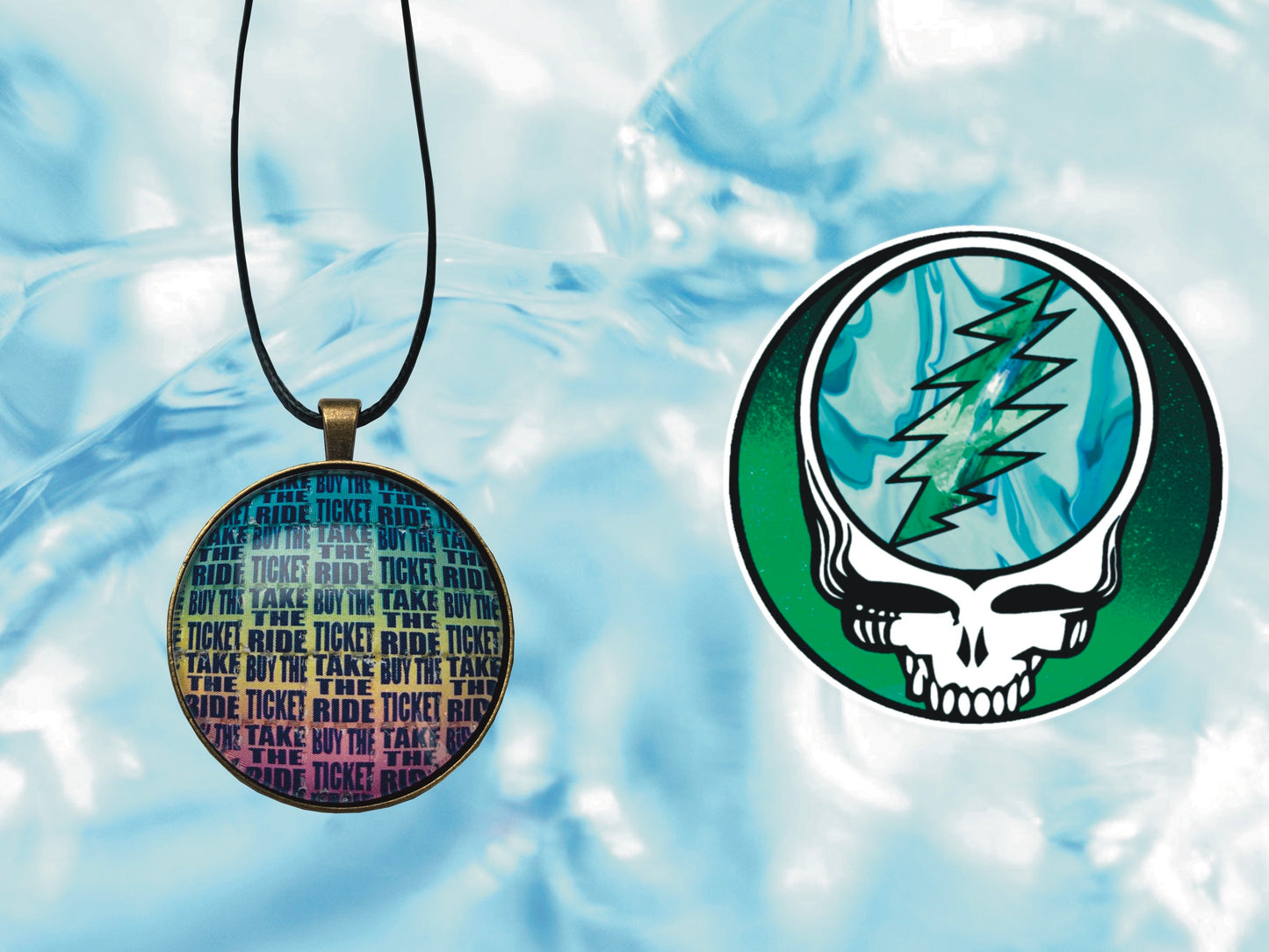 "Buy The Ticket, Take The Ride" Necklace | FREE 3" Vinyl Sticker Included!
