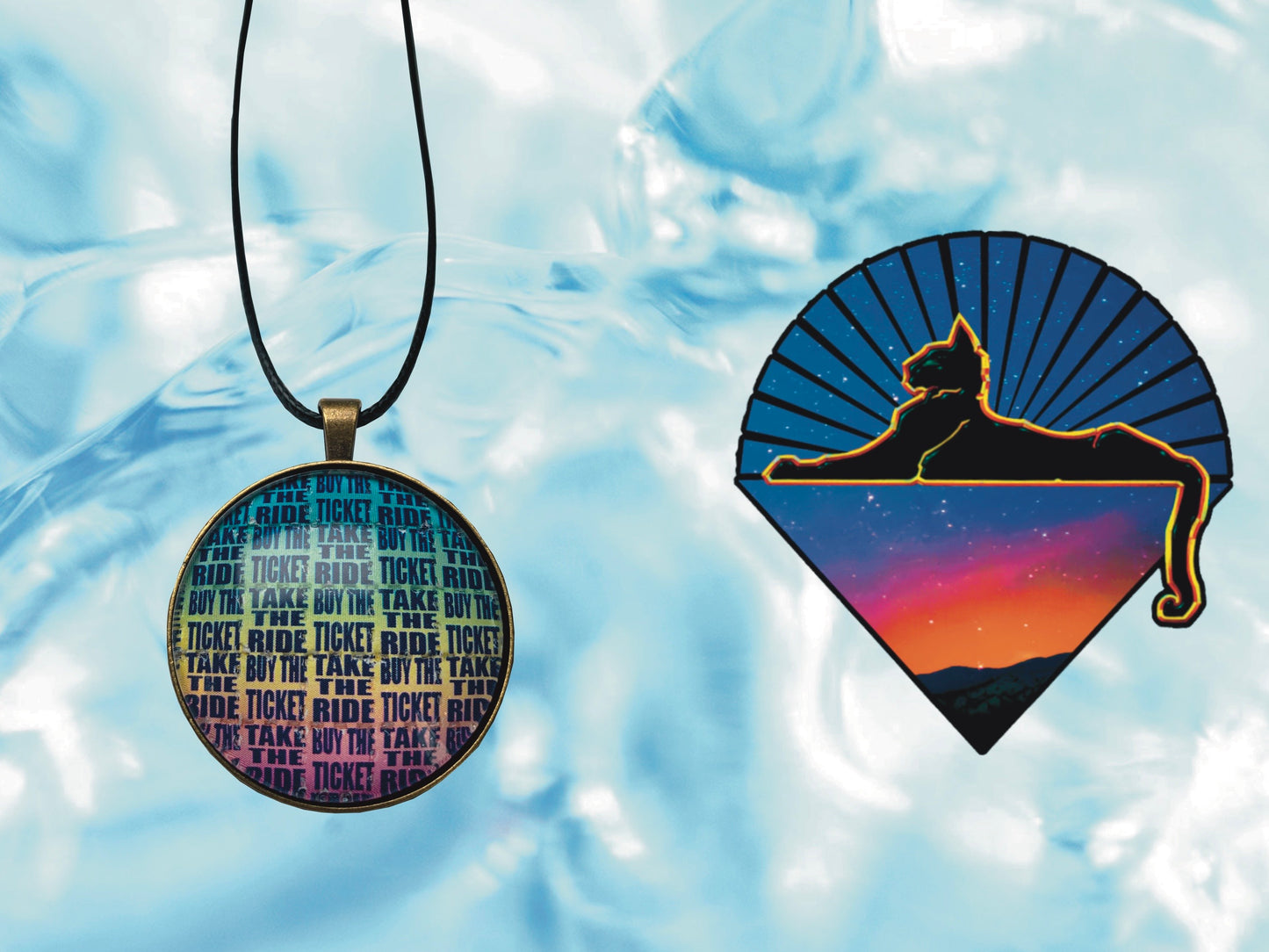 "Buy The Ticket, Take The Ride" Necklace | FREE 3" Vinyl Sticker Included!