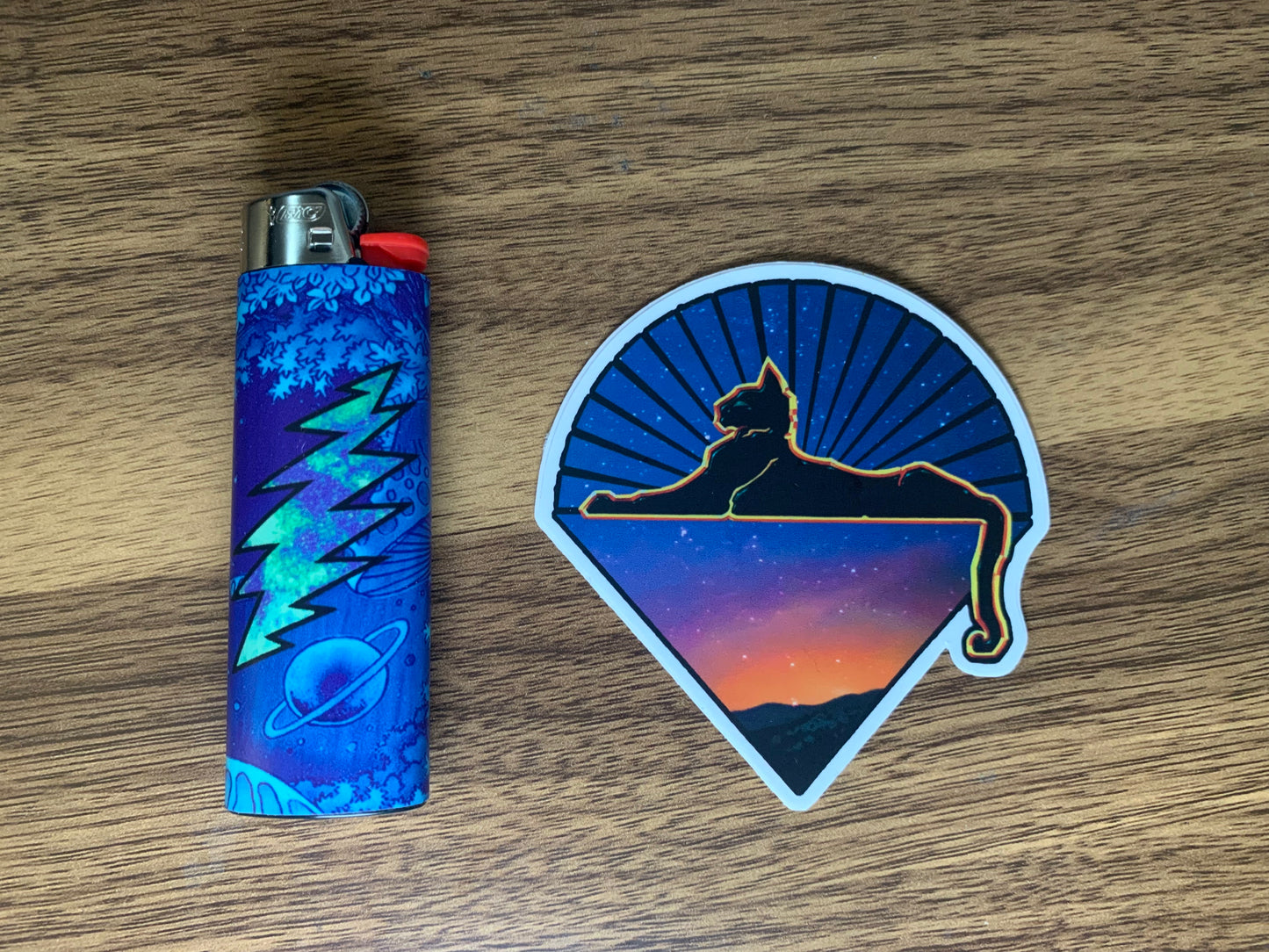 "Cosmic" Grateful Dead Lighter | Free 3" Vinyl Sticker of Your Choice Included!