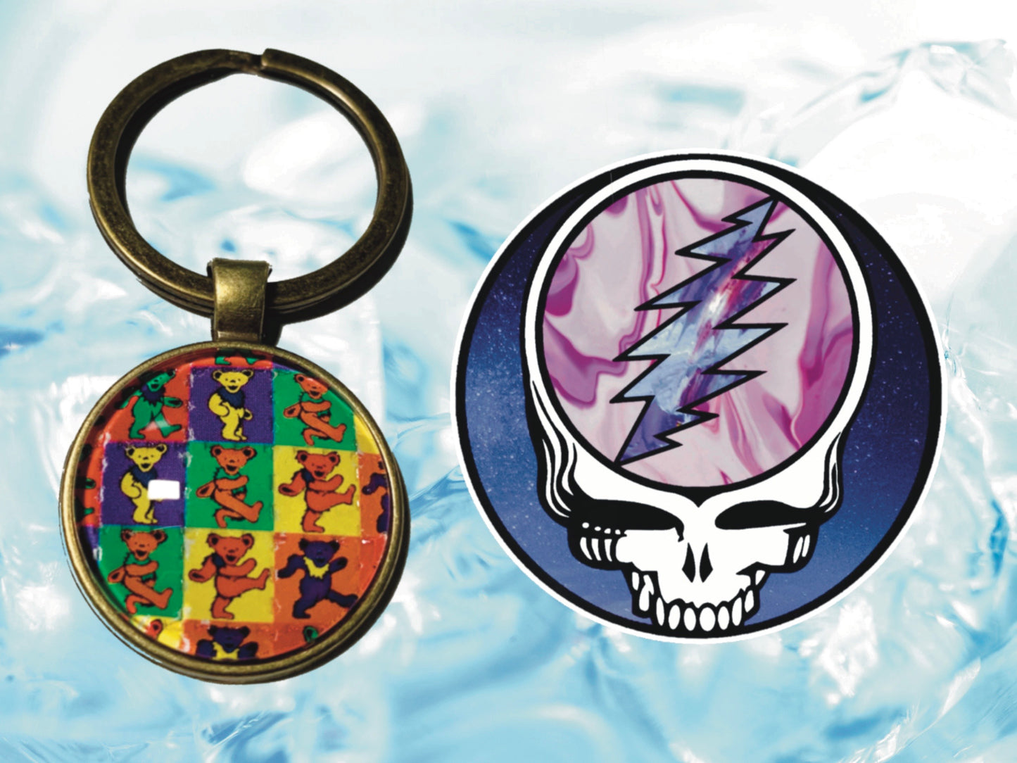 "Marching" Grateful Dead Keychain | FREE 3" Vinyl Sticker Included!!