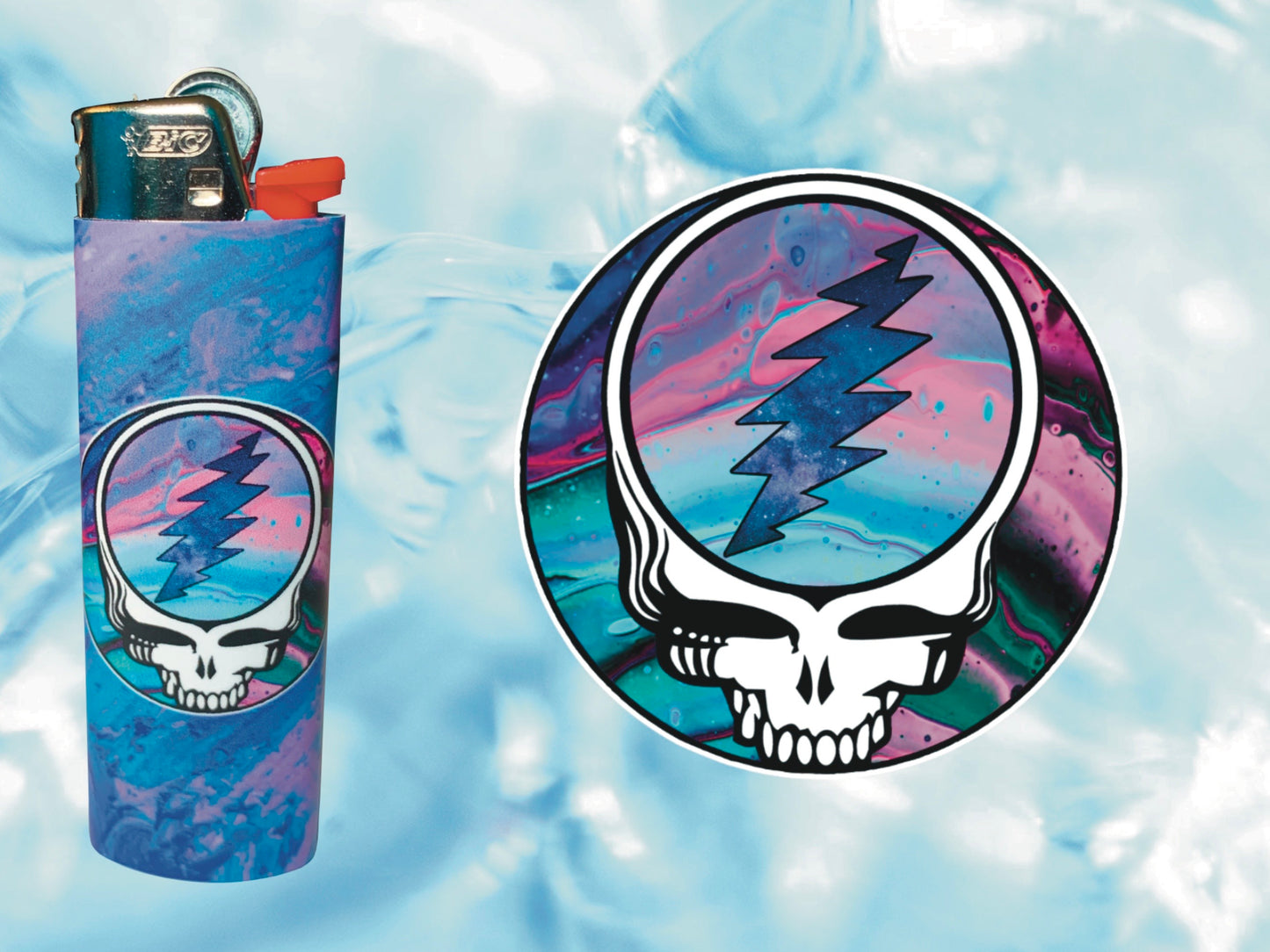 "Groovy" Grateful Dead Lighter | Free 3" Vinyl Sticker of Your Choice Included!