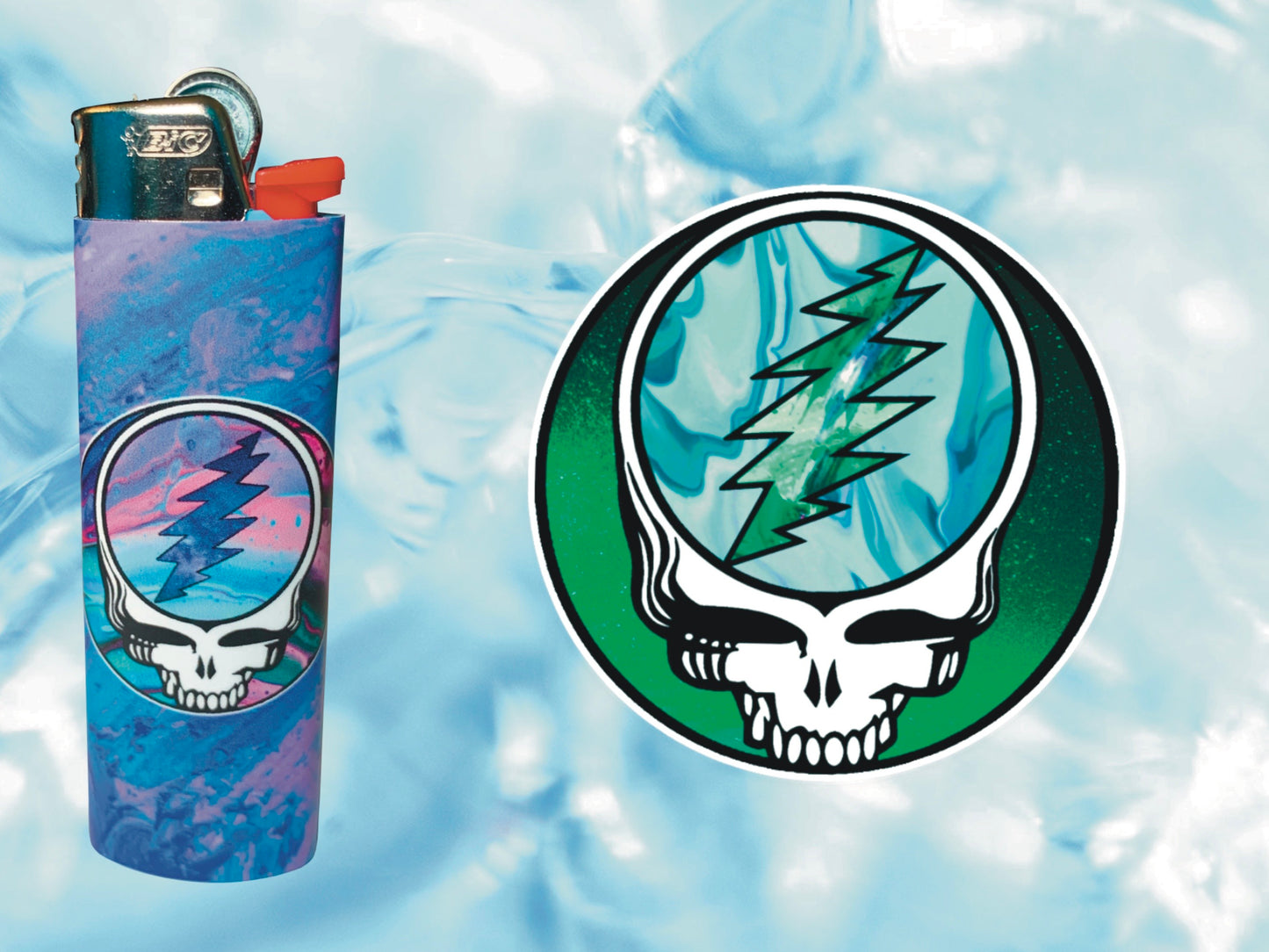 "Groovy" Grateful Dead Lighter | Free 3" Vinyl Sticker of Your Choice Included!