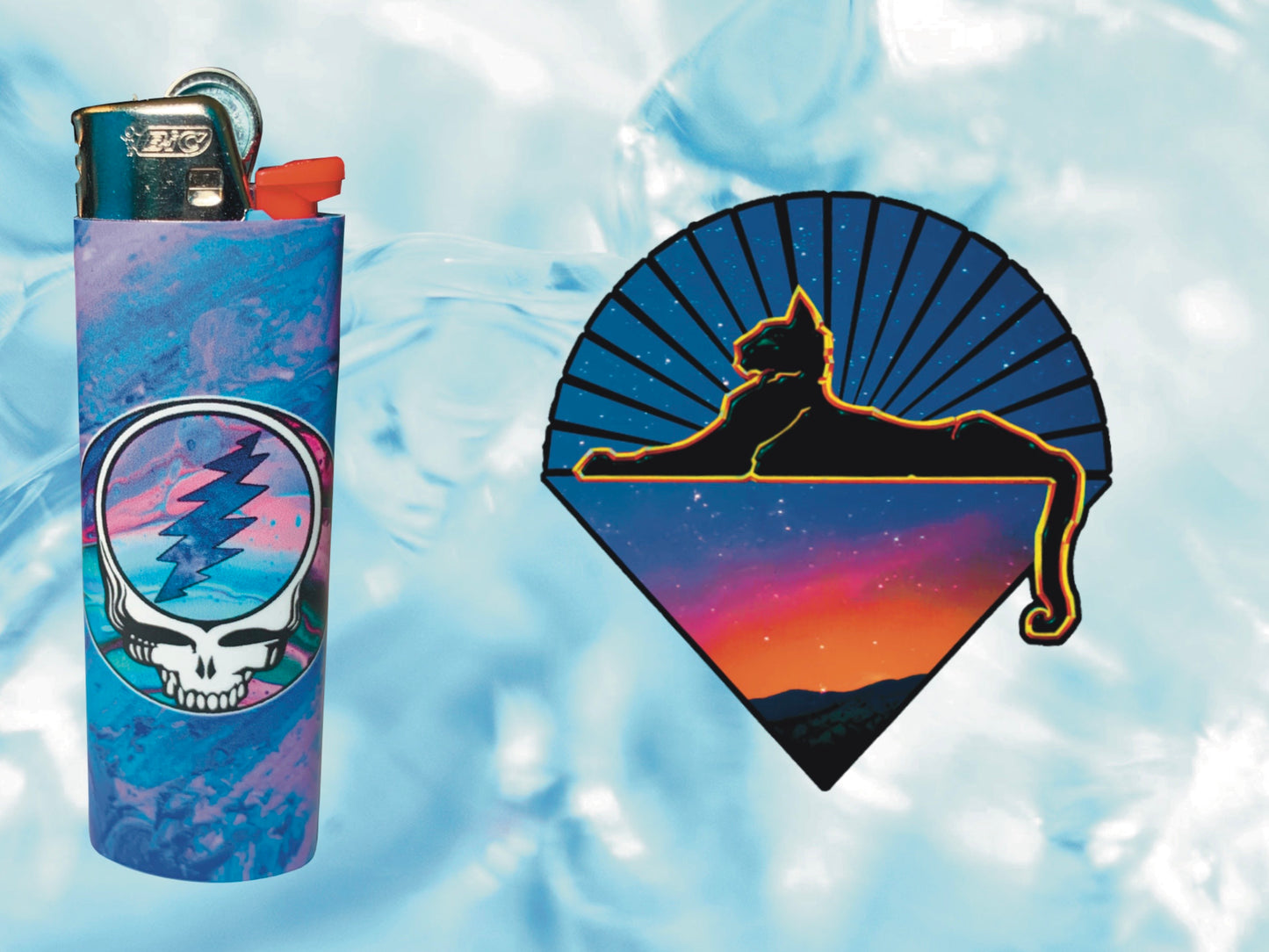 "Groovy" Grateful Dead Lighter | Free 3" Vinyl Sticker of Your Choice Included!