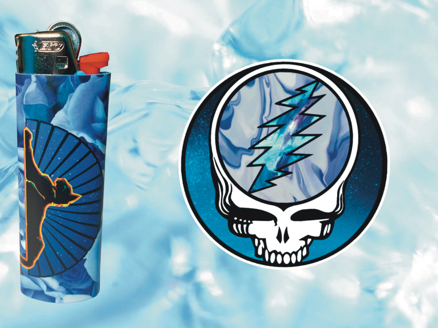 "Cats Under the Stars" Grateful Dead Lighter | Free 3" Vinyl Sticker of Your Choice Included!