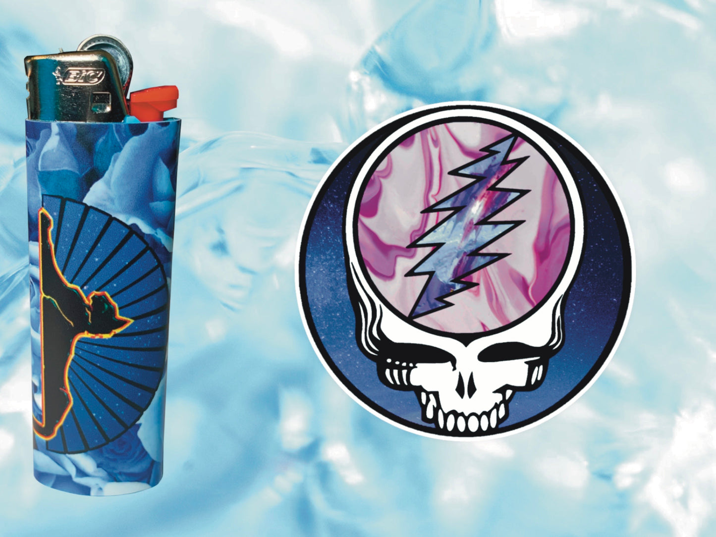 "Cats Under the Stars" Grateful Dead Lighter | Free 3" Vinyl Sticker of Your Choice Included!