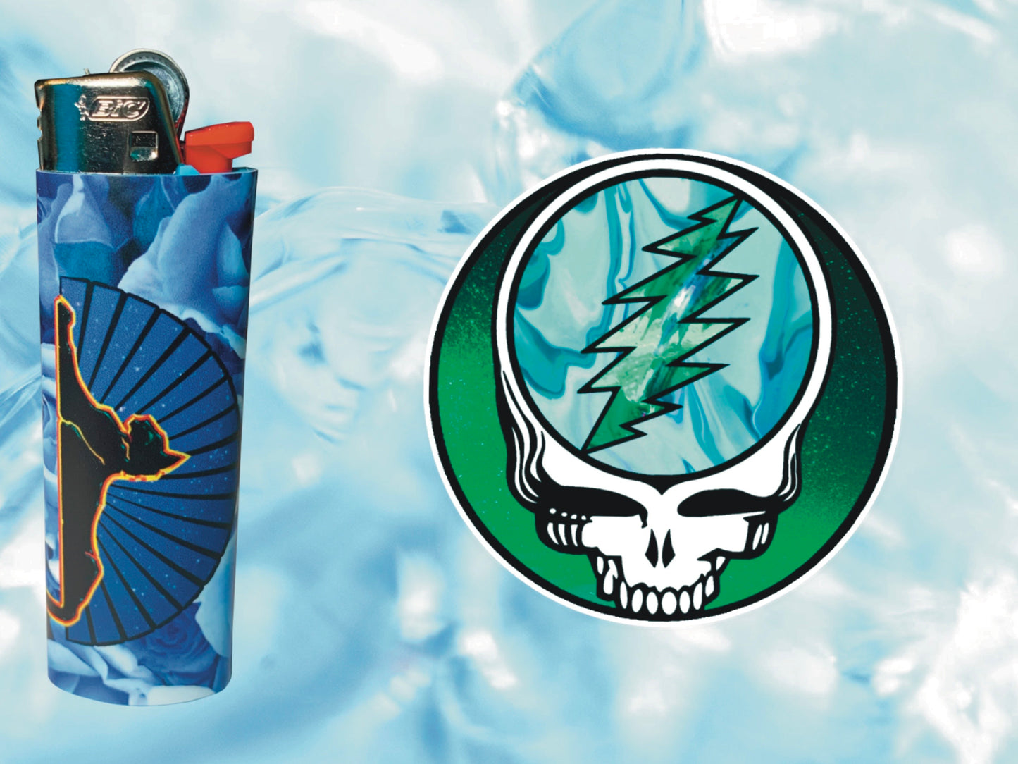 "Cats Under the Stars" Grateful Dead Lighter | Free 3" Vinyl Sticker of Your Choice Included!