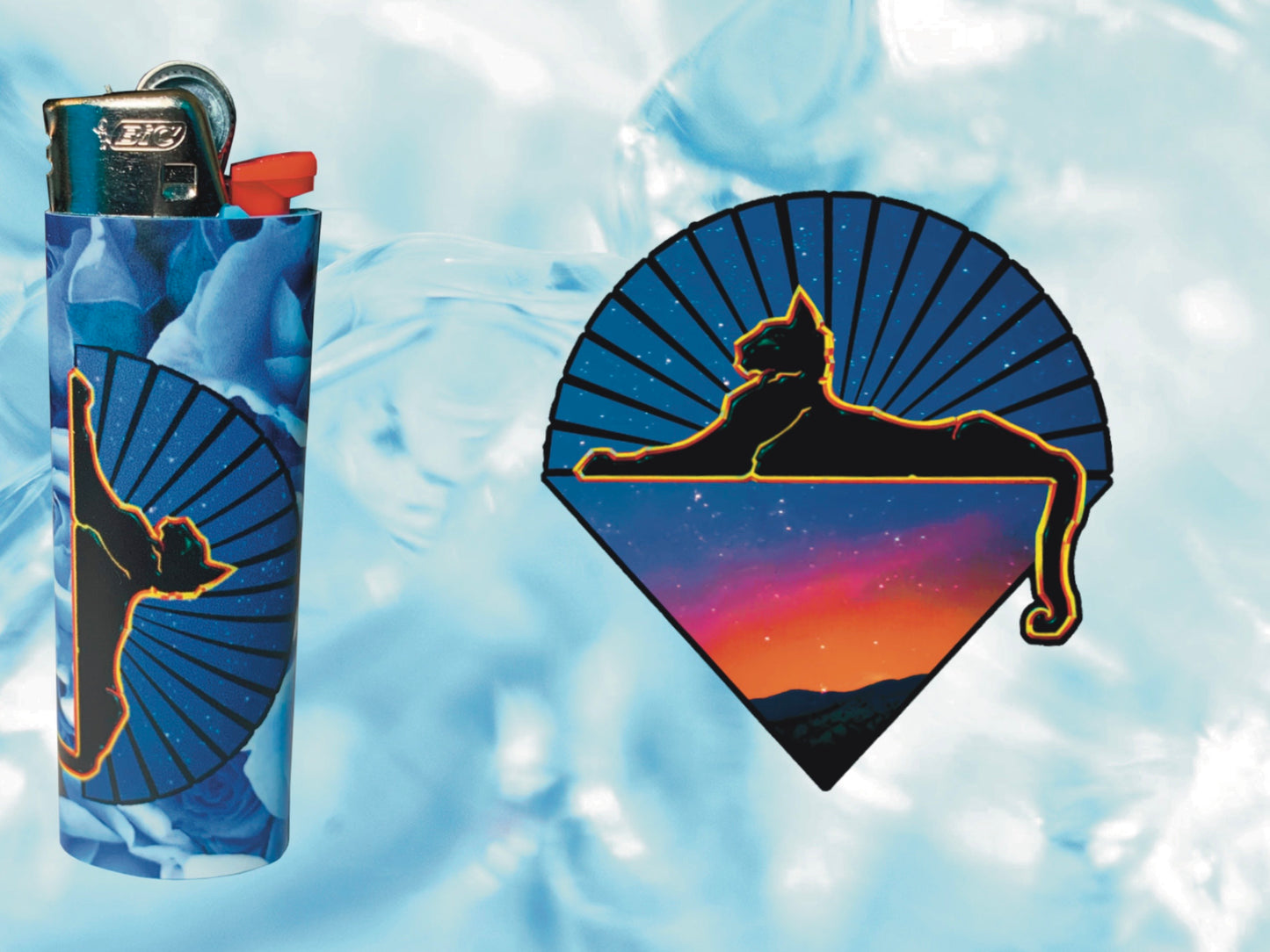 "Cats Under the Stars" Grateful Dead Lighter | Free 3" Vinyl Sticker of Your Choice Included!