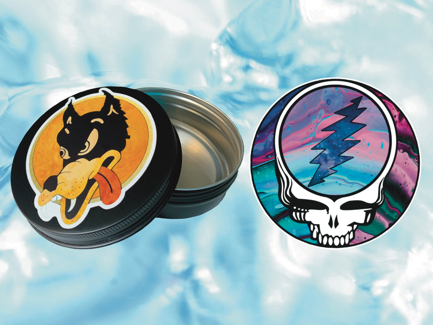 "Wolf" Grateful Dead Round Tin | FREE 3" Vinyl Sticker Included!