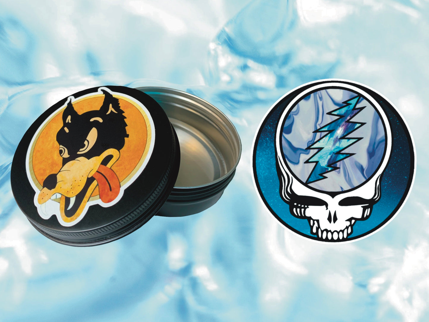 "Wolf" Grateful Dead Round Tin | FREE 3" Vinyl Sticker Included!