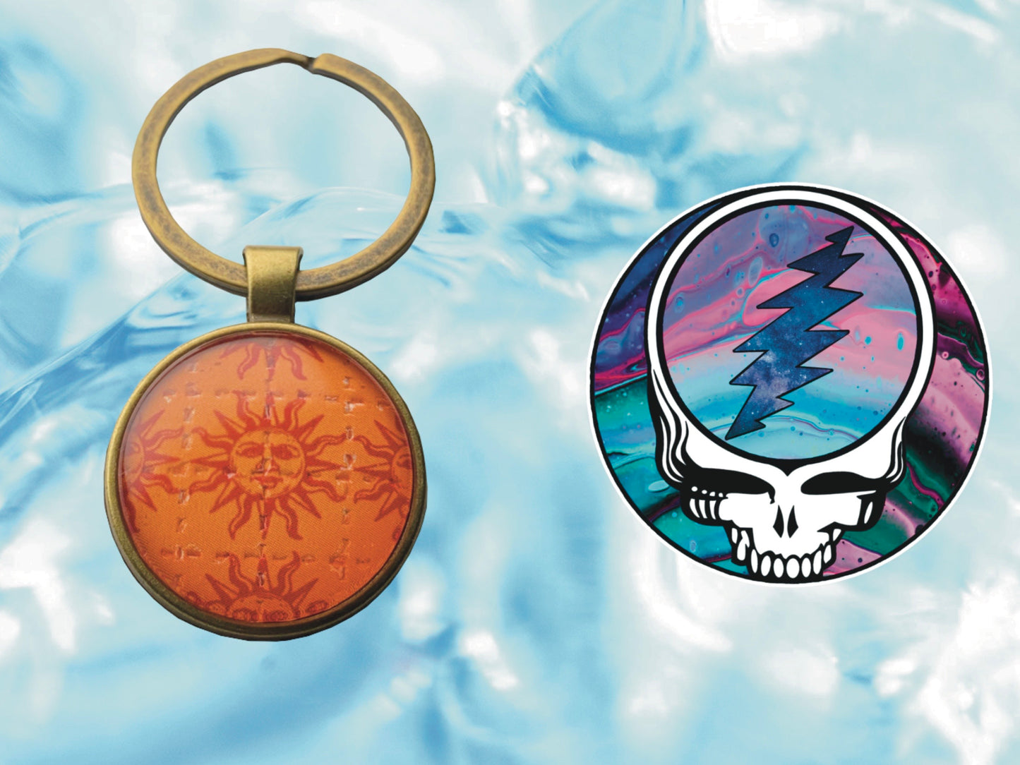 "Orange Sunshine" Keychain | FREE 3" Vinyl Sticker Included!!