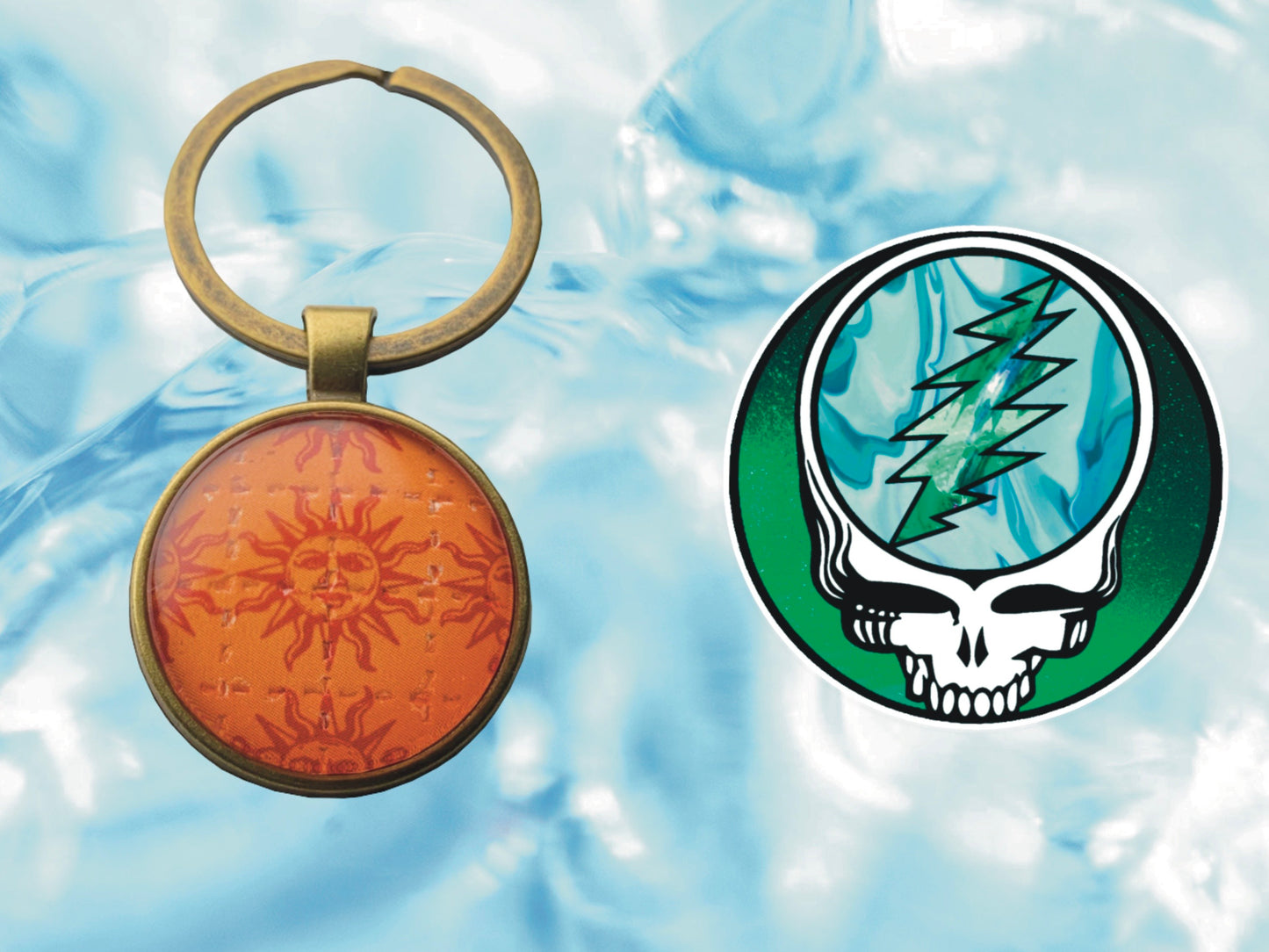 "Orange Sunshine" Keychain | FREE 3" Vinyl Sticker Included!!