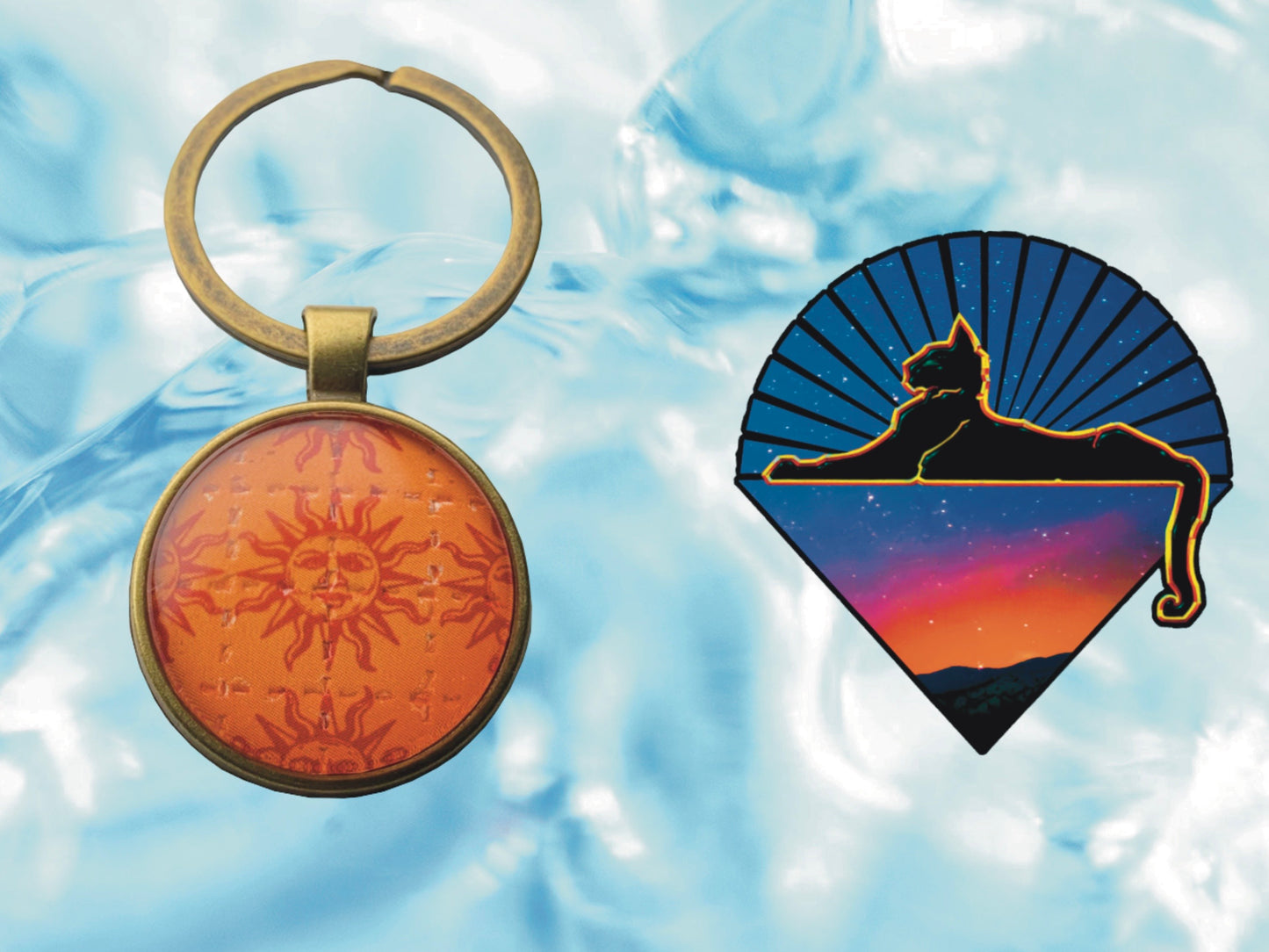 "Orange Sunshine" Keychain | FREE 3" Vinyl Sticker Included!!